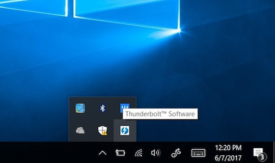 Depiction of the thunderbolt icon on the windows task bar