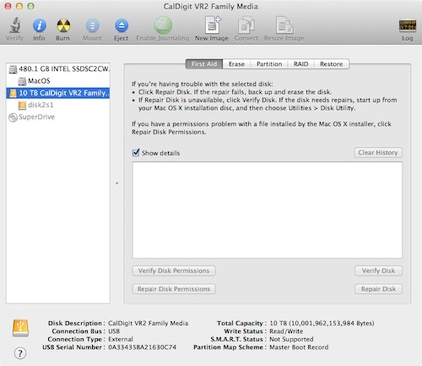 Apple Disk Utility Example