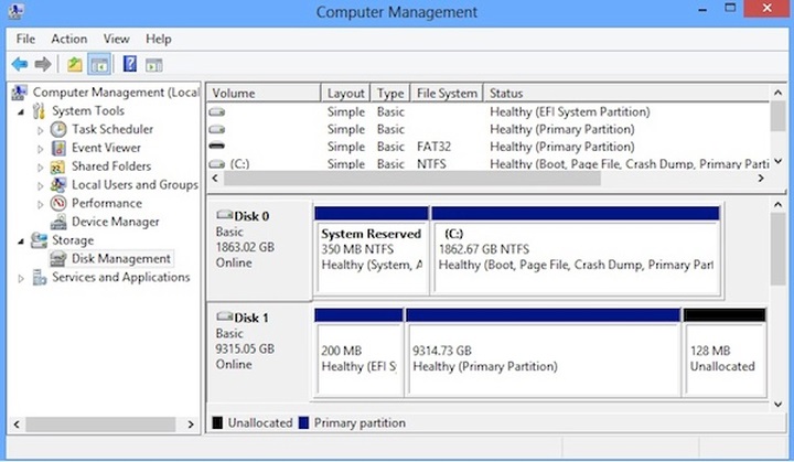 Windows Disk Management Example