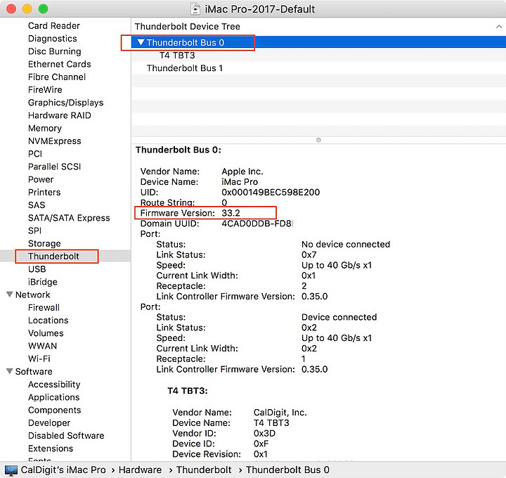 "Firmware Version" shown in "System Report" window.