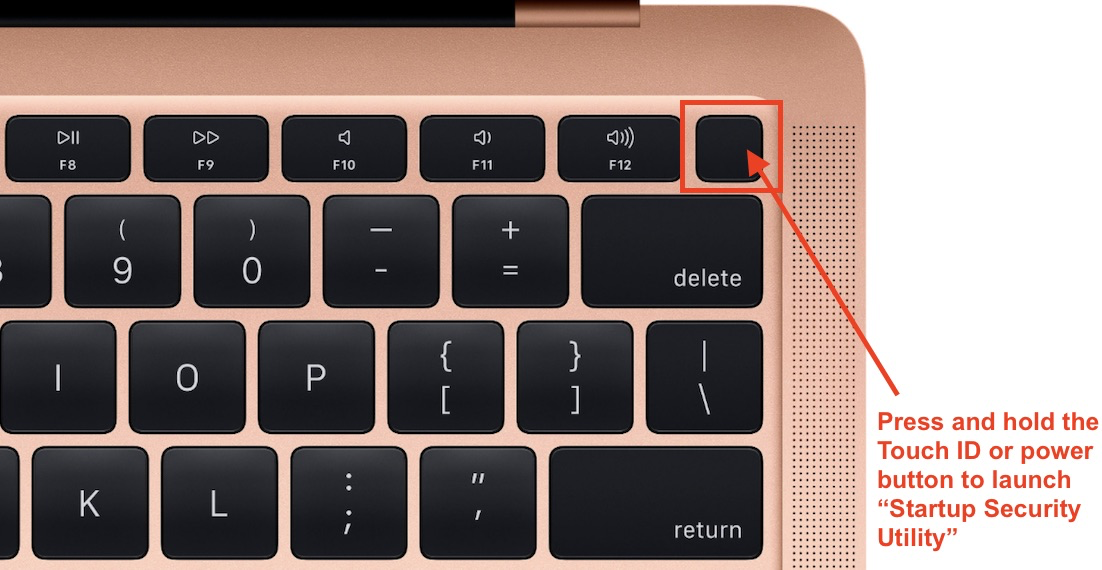 This image highlights the Touch ID or power button as seen on an example keyboard.